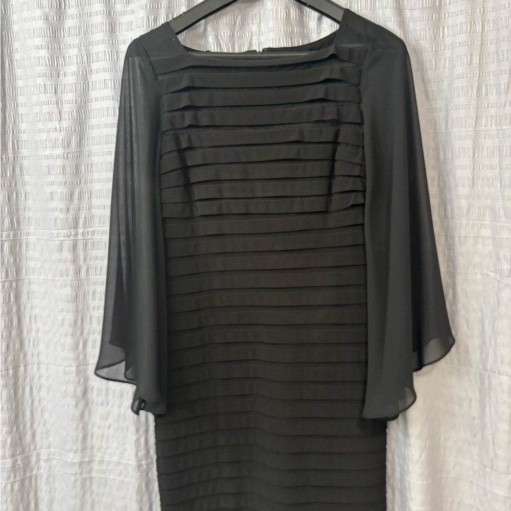 Adrianna Papell Black Long Sleeve Dress
